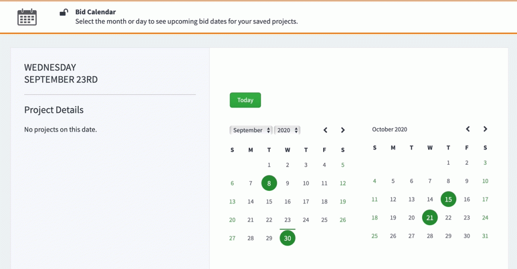 Bid Calendar