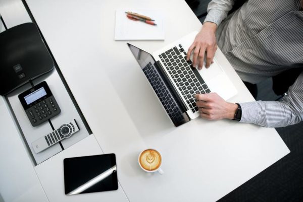 a man working on his laptop