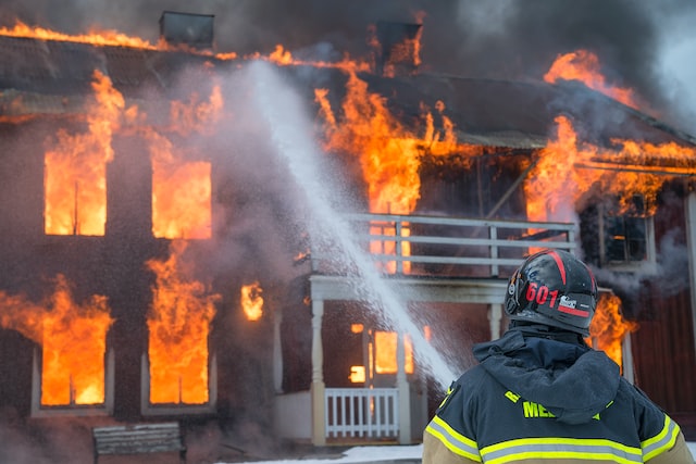 a fire of building