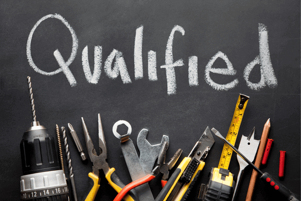 Qualified text and construction equipment below